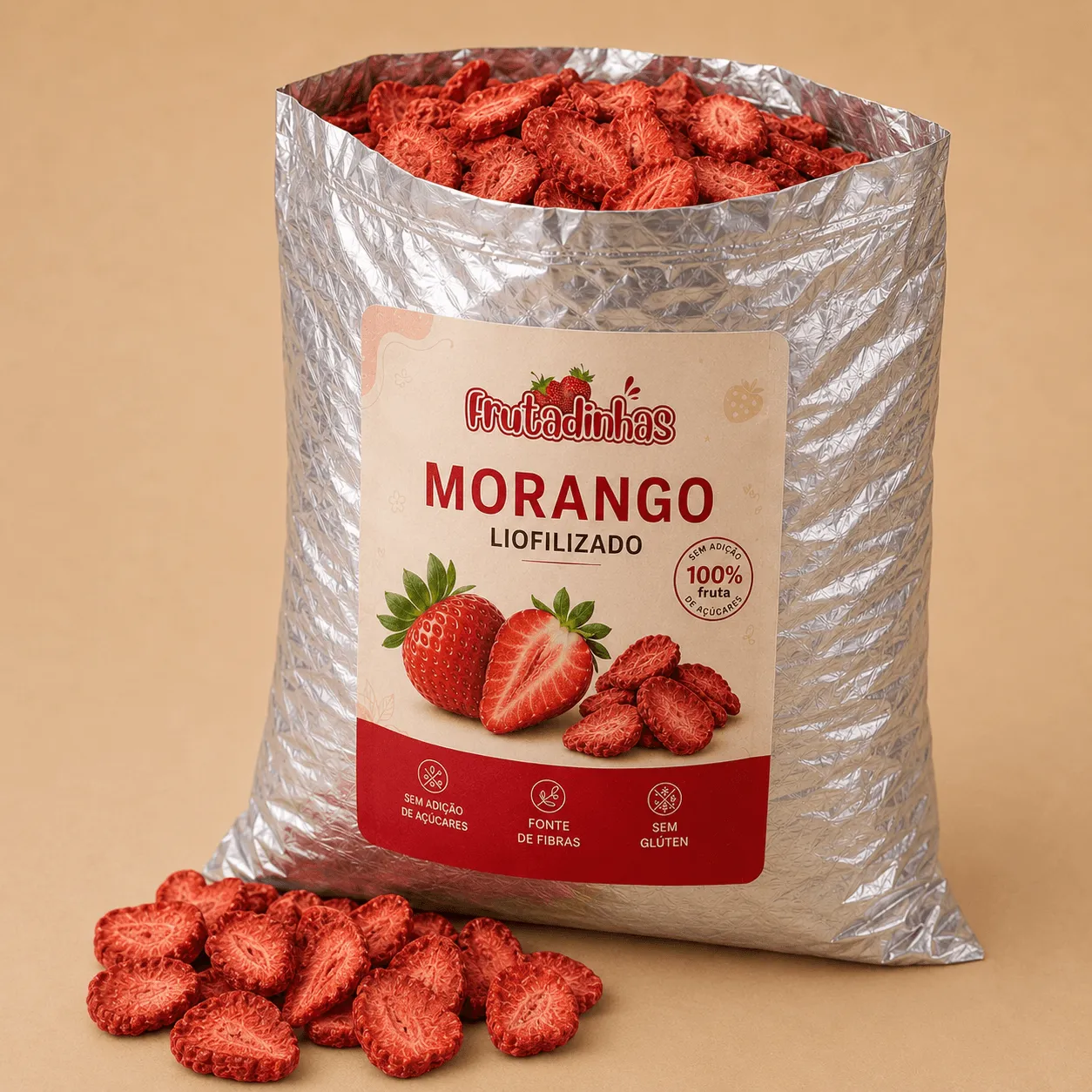 Morango Chips Crocante Natural - 100g - Imagem 3