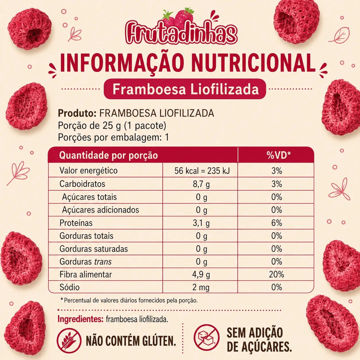 Framboesa Liofilizado - 100g - Imagem 4