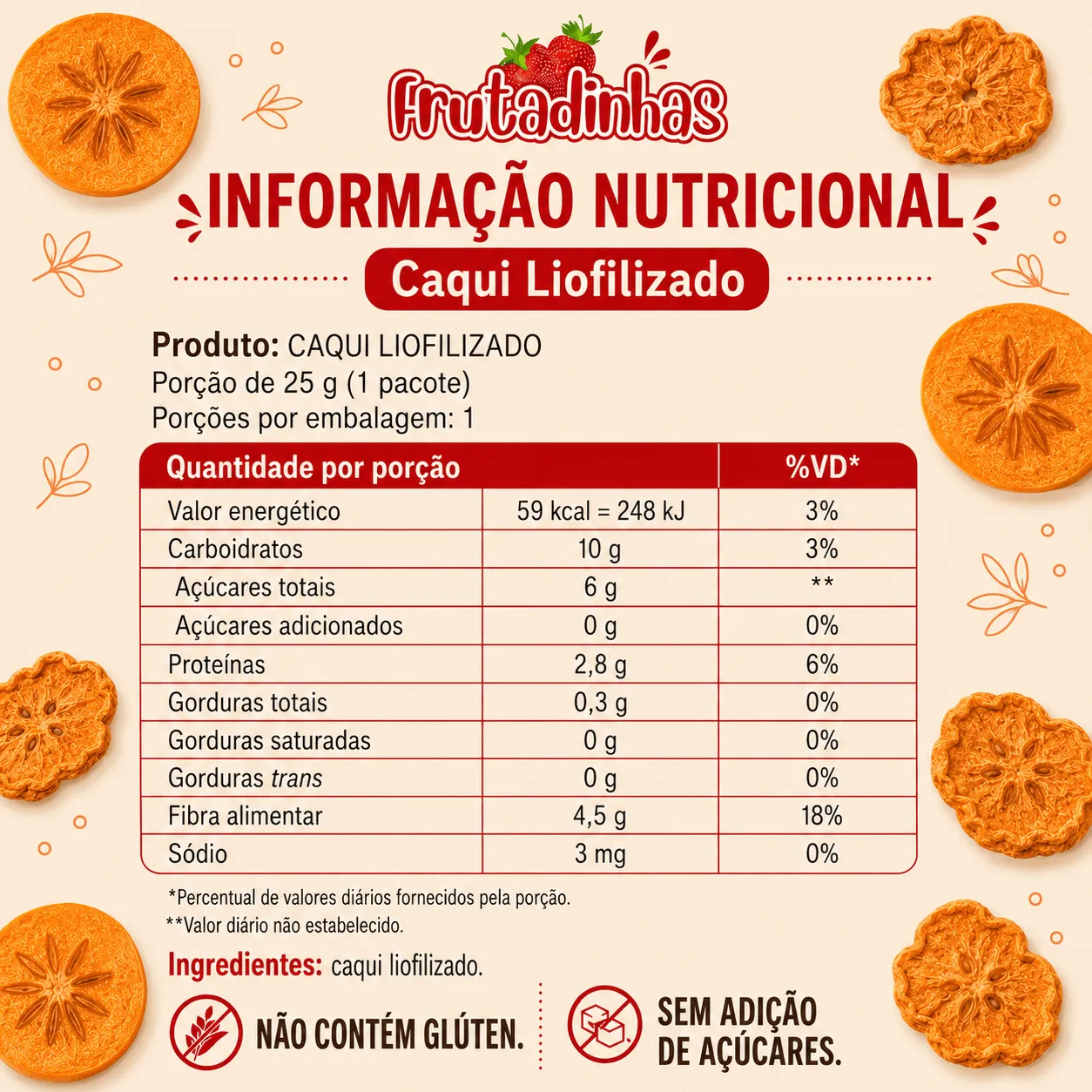 Caqui Chips Crocantes - 100g - Imagem 4