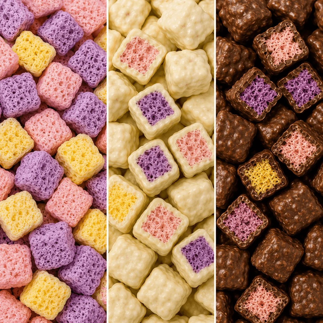 Mix Cubos de Iogurte Liofilizados - 3 sabores