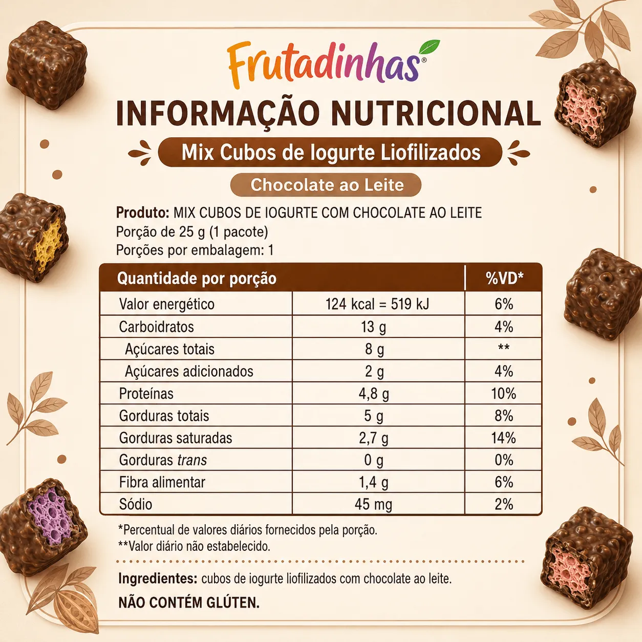 Mix Cubos de Iogurte Liofilizados - 3 sabores - Natural · 100g - Imagem 7