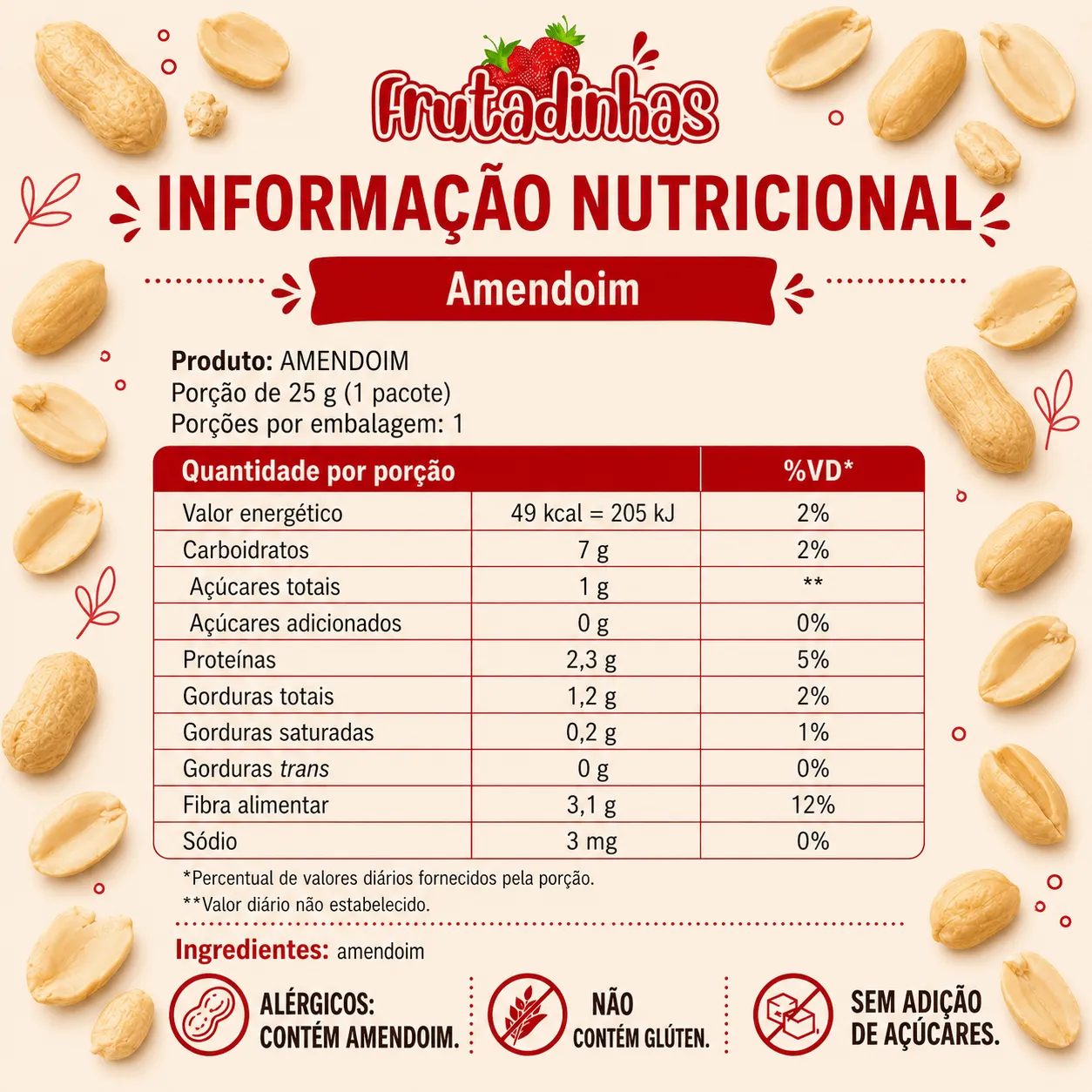 Amendoim Selecionado - Torrada · Sem Pele · Com Sal · 1kg - Imagem 3