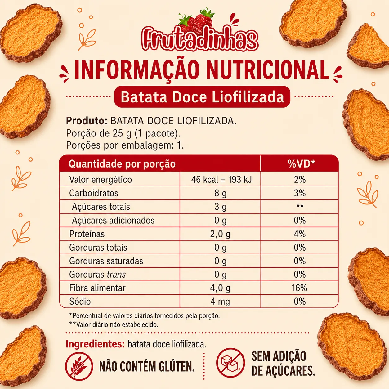 Batata Doce Liofilizado (cópia) - 100g - Imagem 4